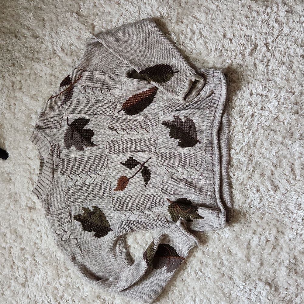 Hand Embroidered Fall Knit Sweater